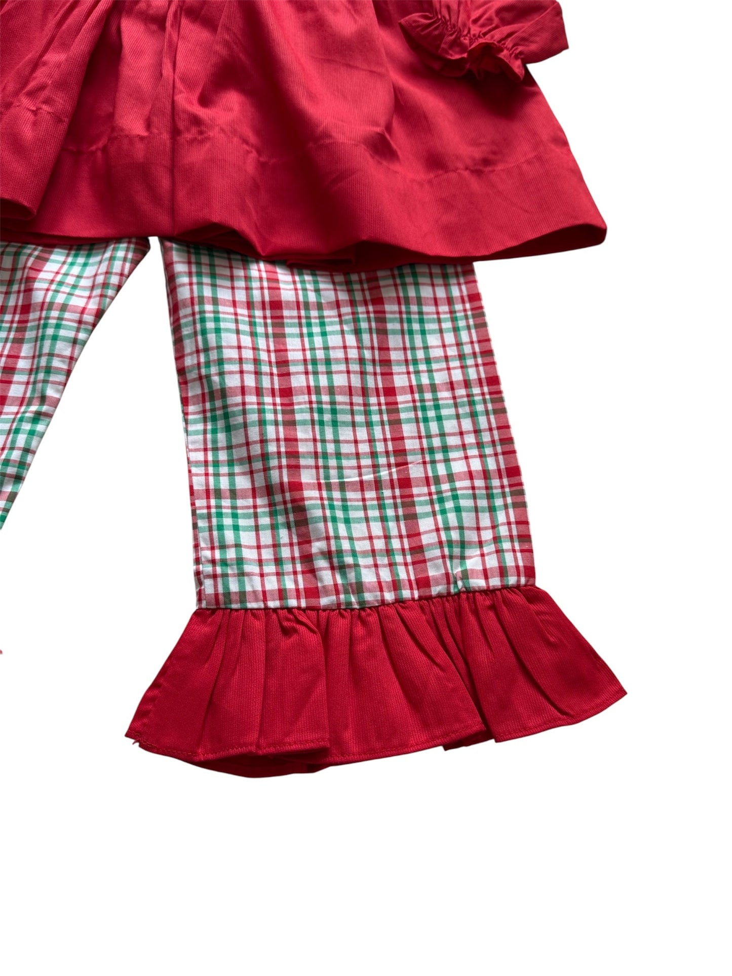 Mr. Mean One Girl’s 2-Piece Christmas Outfit | Holiday Top & Plaid Pants Set