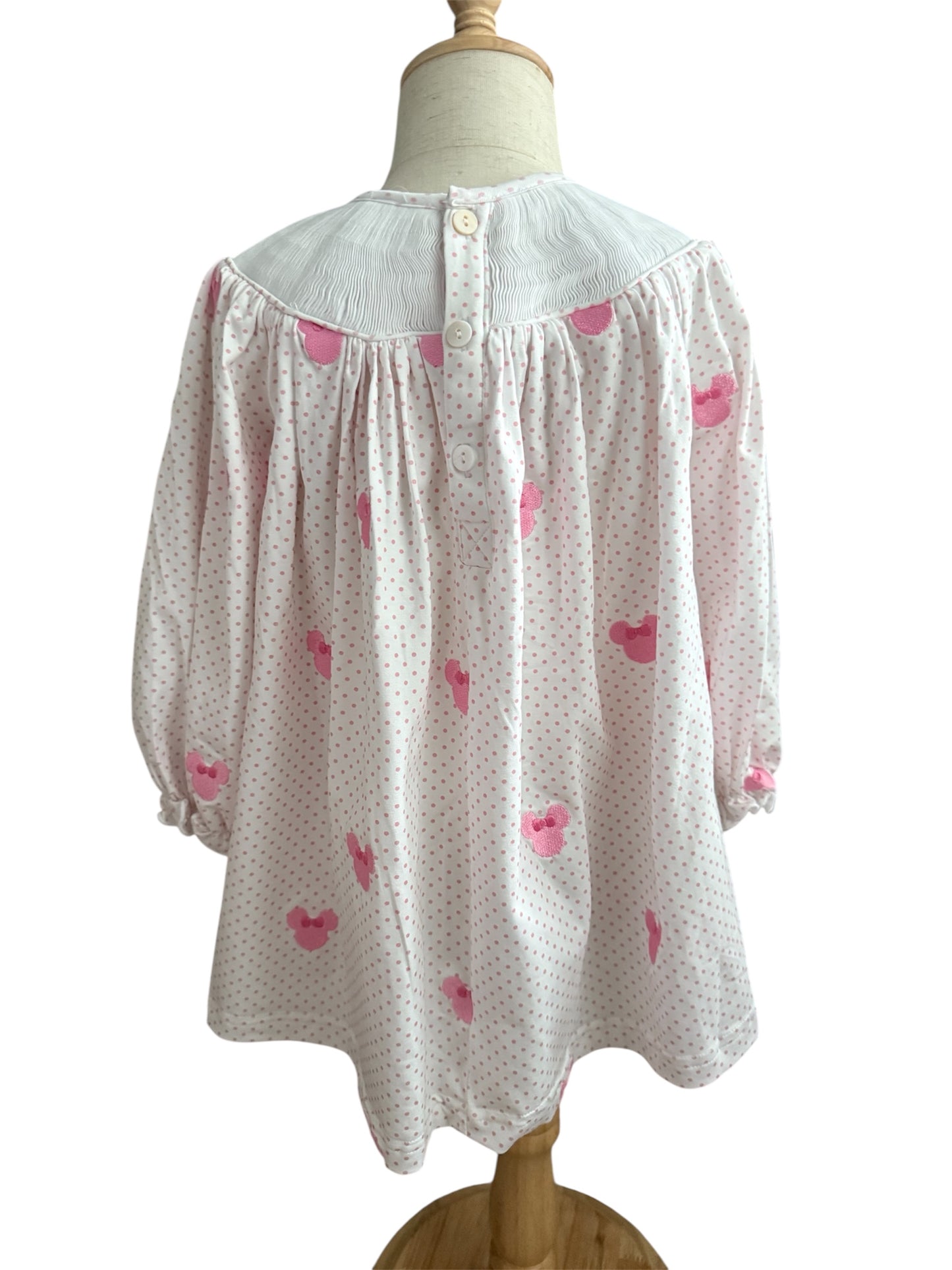 Oh Twodles Girls Hand Smocked Pink Polka Dot Birthday Dress