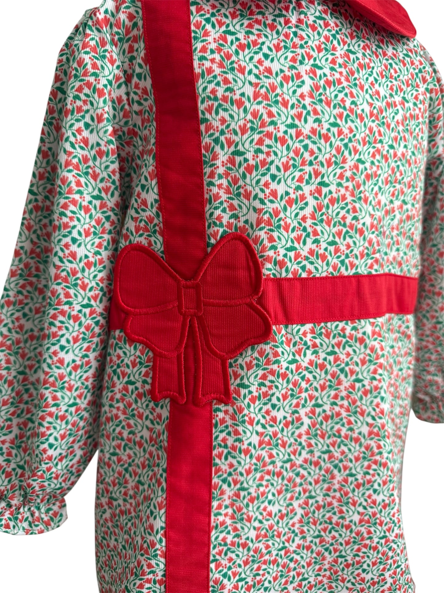 Girl’s Christmas Present Dress | Green & Red Holiday Sister Match Outfit
