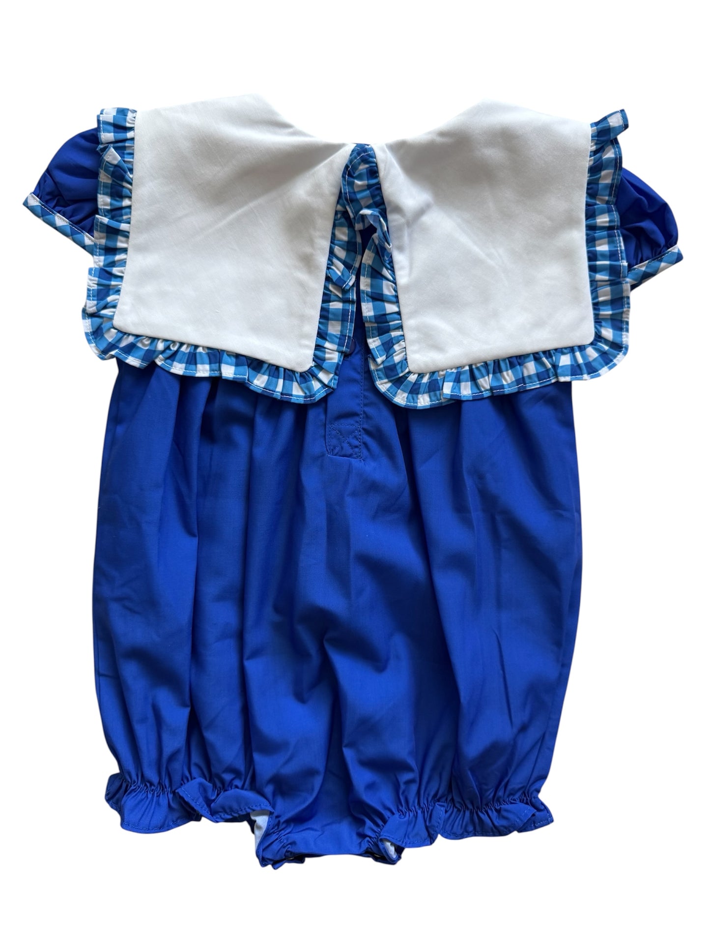 Kentucky Blue Girls Embroidered Go Cats Square Bib Collar Bubble