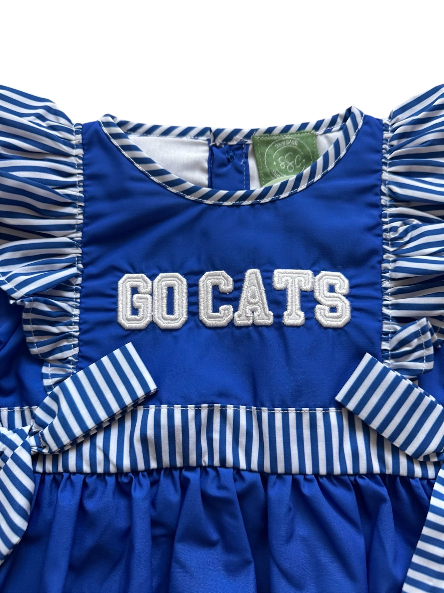 Girls Kentucky Blue Applique “Go Cats” Bubble