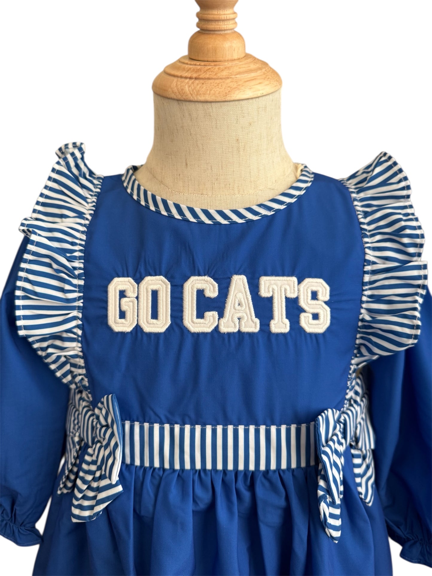 Girls Kentucky Blue Applique “Go Cats” Dress