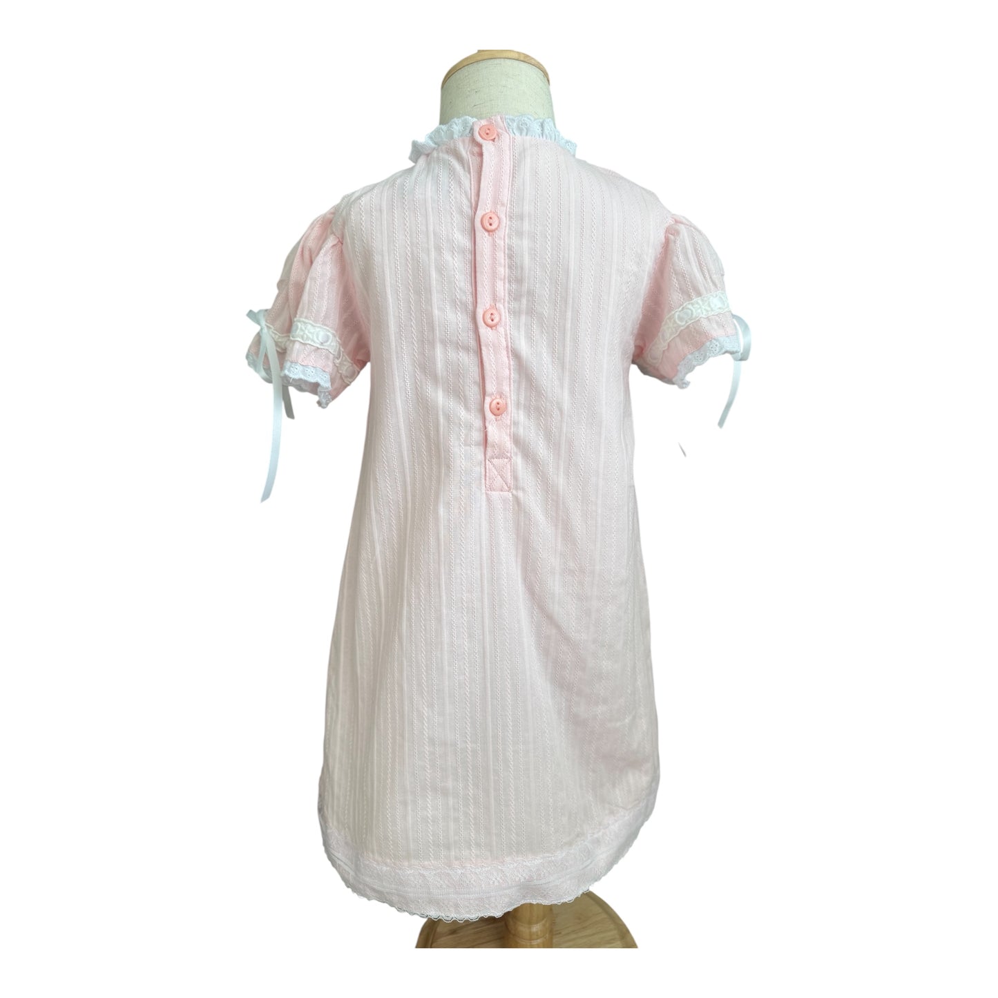 Girls Pink Heirloom Dress with Embroidered Bows