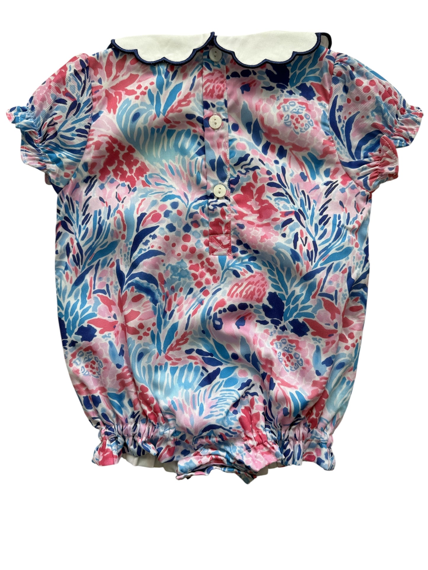 Bright Coastal Floral Bubble – French Knot Shell Bubble for Baby Girls | Sister Match