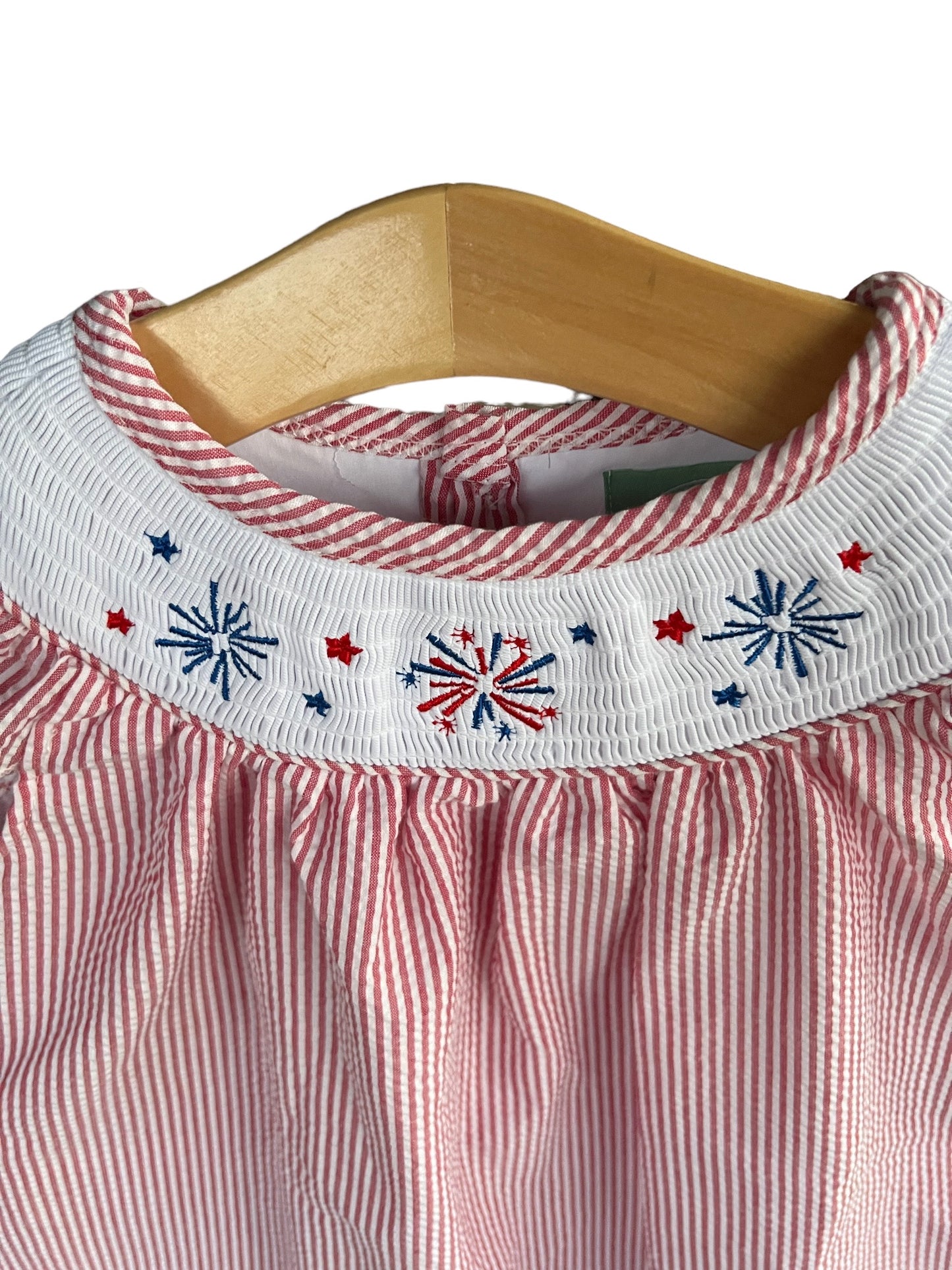 Fourth of July Smocked Seersucker Dress