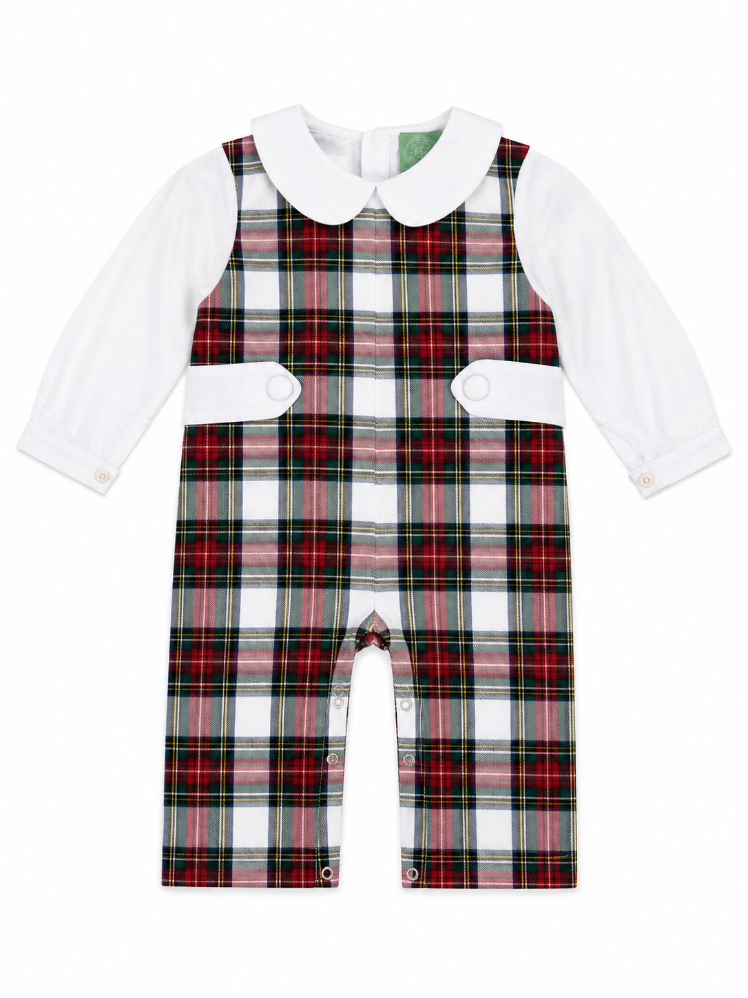 Boys Classic Christmas Plaid Longall & White Shirt Set