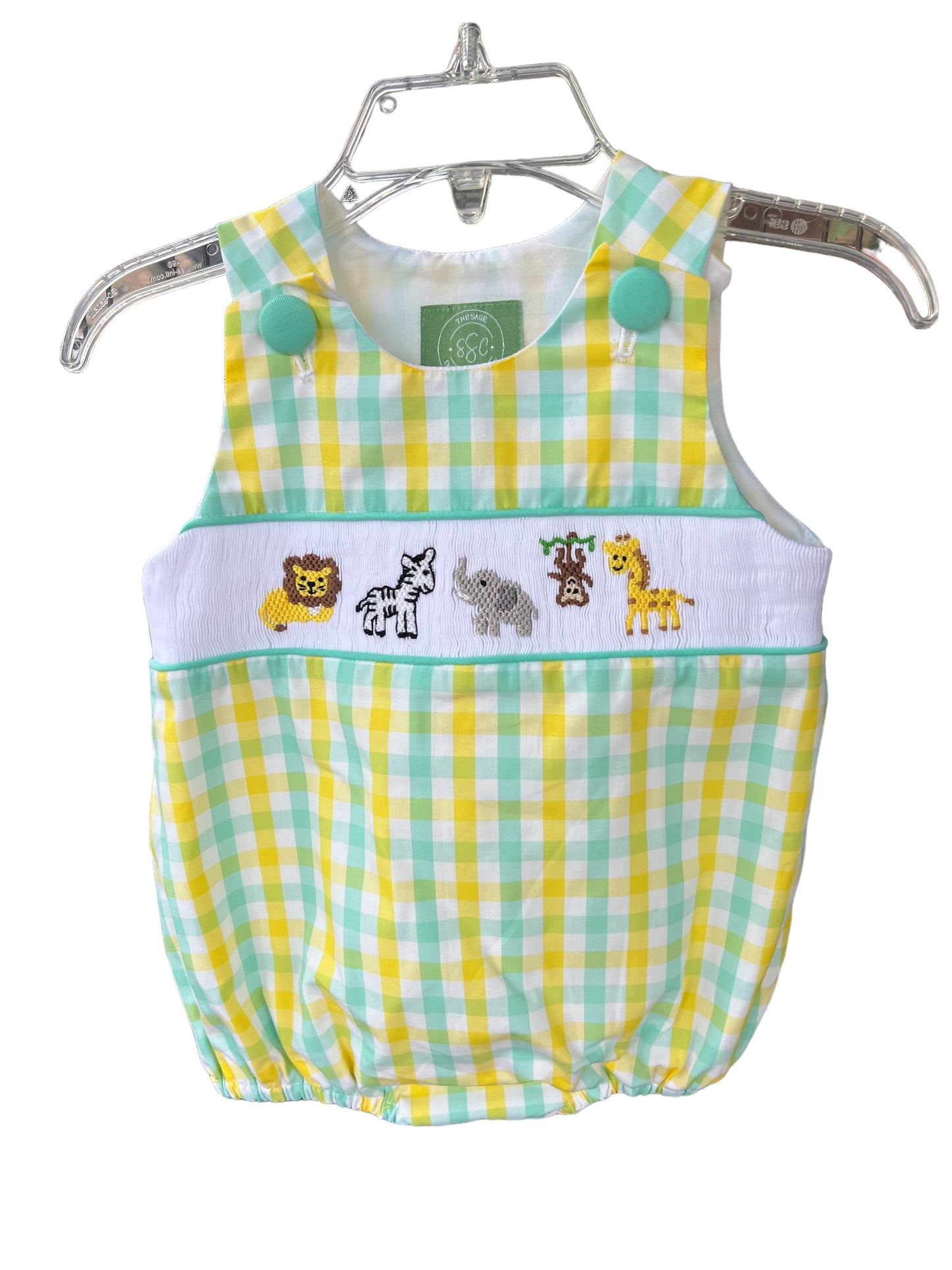 Zoo Hand Smocked Bubble/Romper