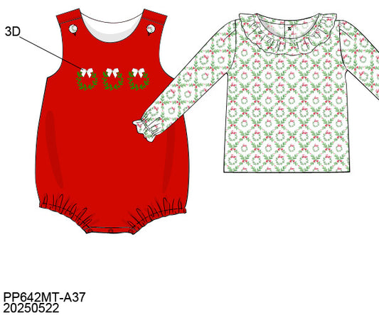 PREORDER-Girl’s 2-piece Wreath Bubble