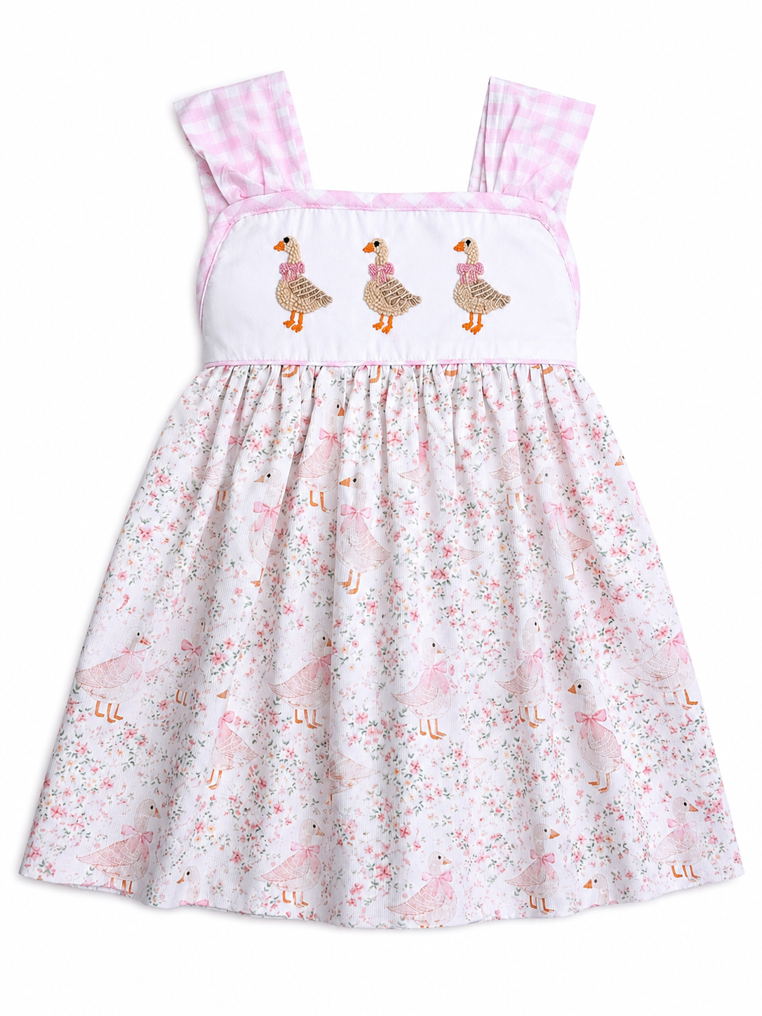 French Knot Goose Sun Dress – Vintage Floral Girls Boutique Dress