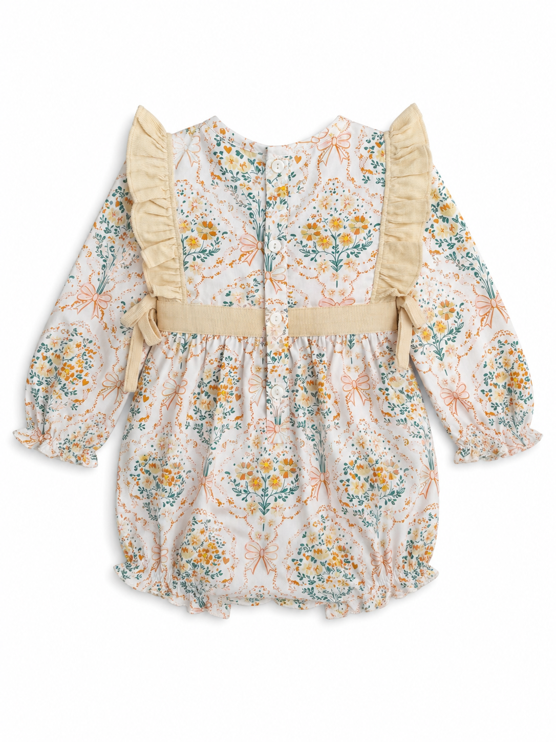 Vintage Fall Floral Girls Bubble – Long Sleeve Boutique Bubble Outfit