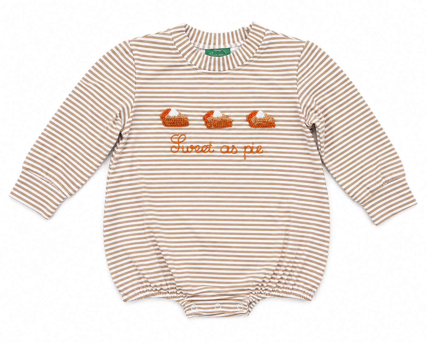 Boys Sweet as Pie French Knot Thanksgiving Bubble Romper