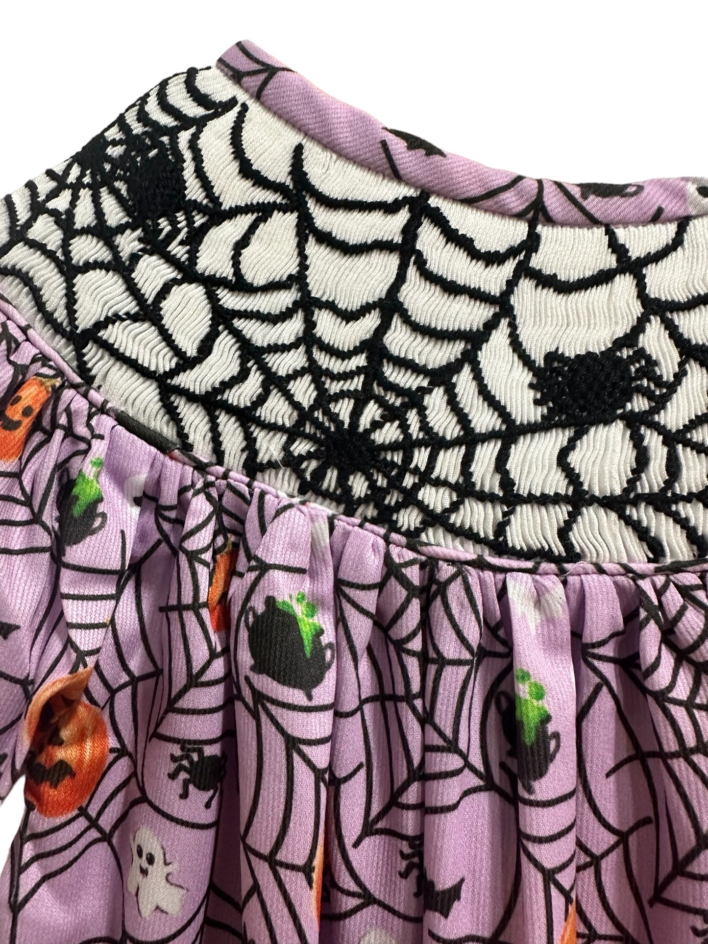 Spider Web Smock Halloween Bloomer Set