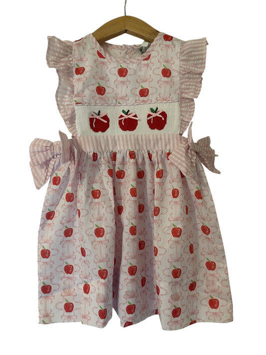 Girls Hand Smocked Apple Dress | Toddler Back To School & Apple Picking Outfit