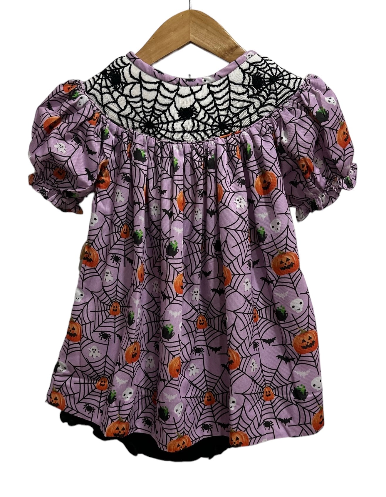 Spider Web Smock Halloween Bloomer Set