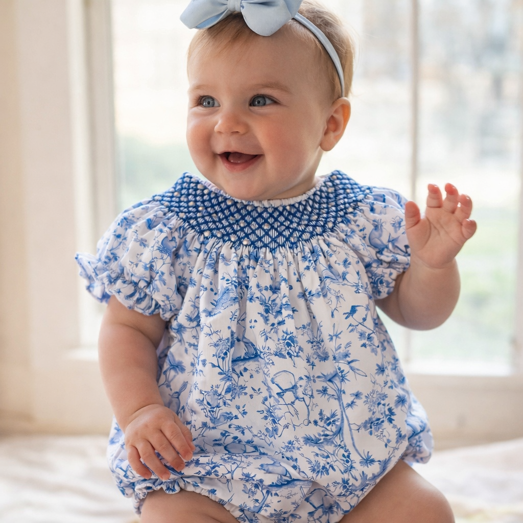 Pearl Smocked Sister Bubble | Matching Easter Outfit