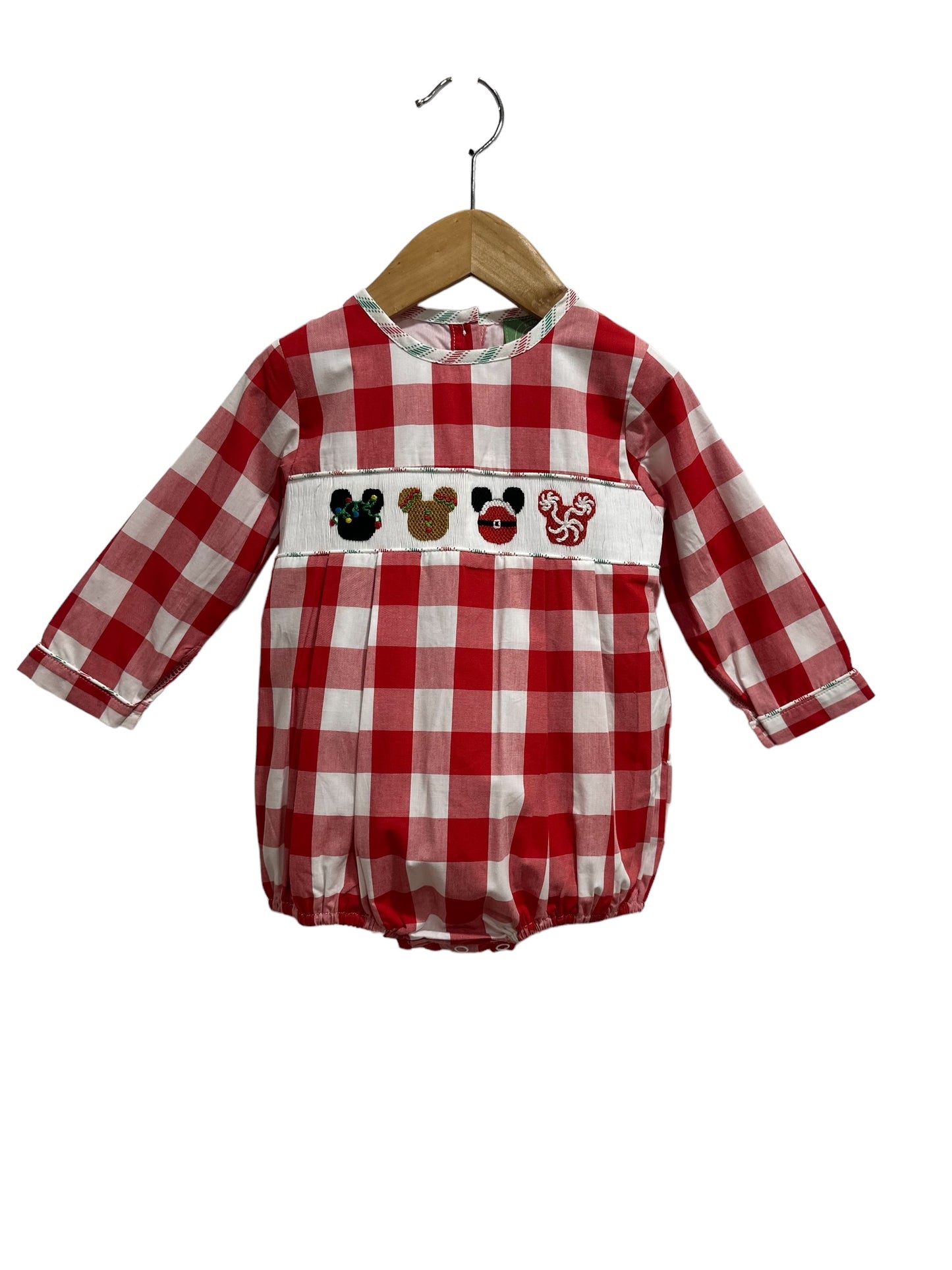 Mouse Christmas Boy’s Smocked Bubble