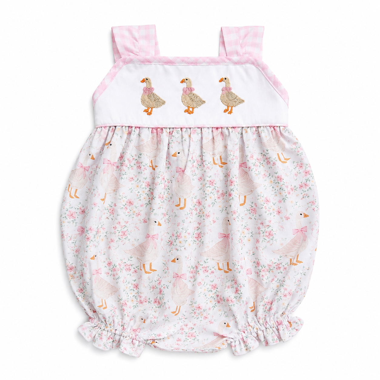 French Knot Goose Bubble – Vintage Floral Baby Bubble Outfit