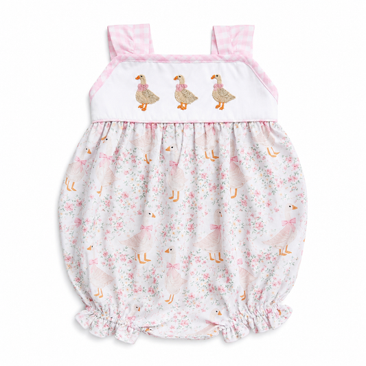 French Knot Goose Bubble – Vintage Floral Baby Bubble Outfit