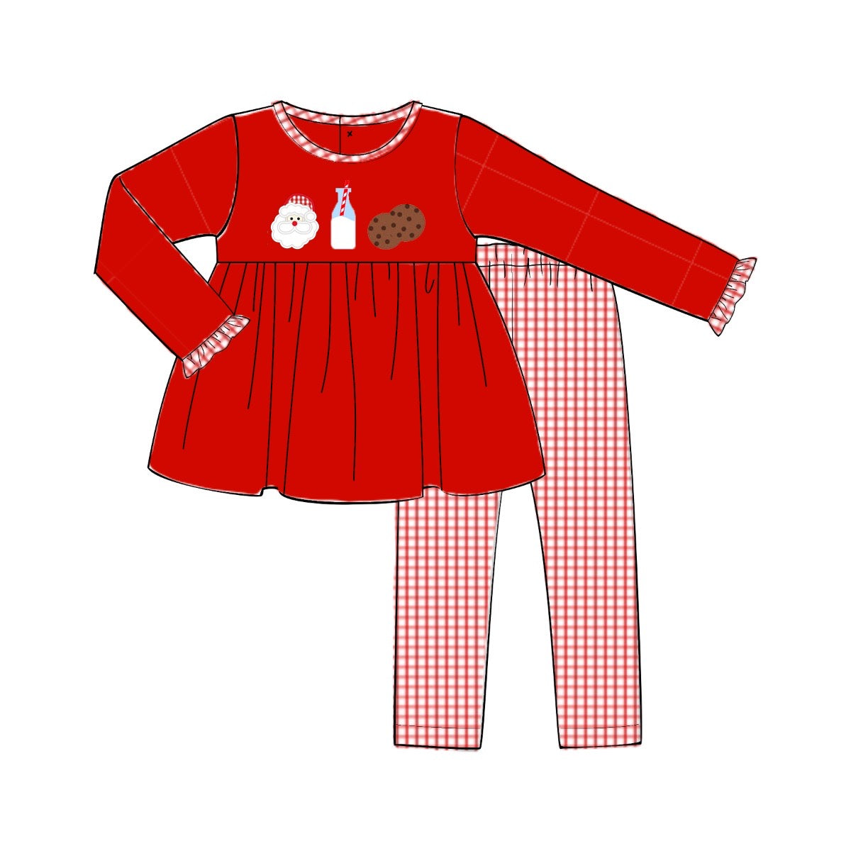 PREORDER-Girl’s Cookies with Santa pant set