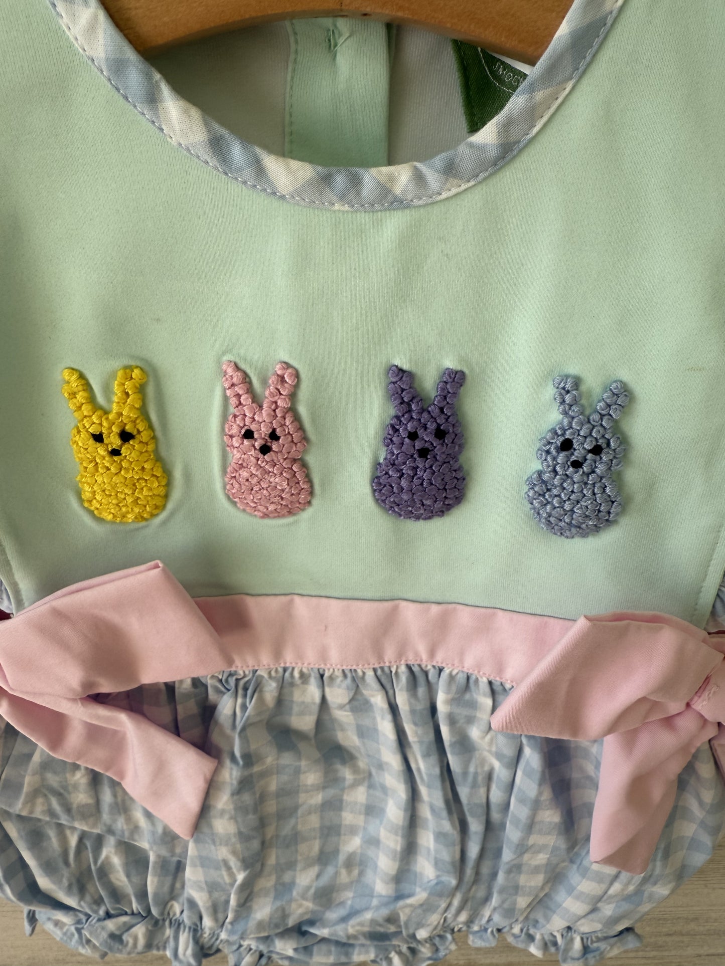 Easter Girls French Knot Bunnies Bubble