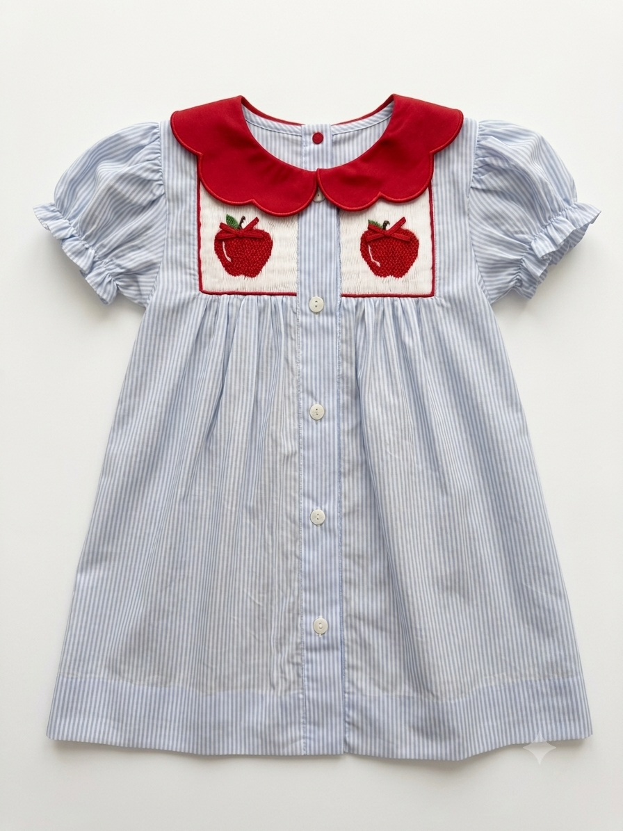 smocked apple dress Hand Back to School styleattribute-heels comfortable fit 3/4 The Tamara | Champagne Length:18