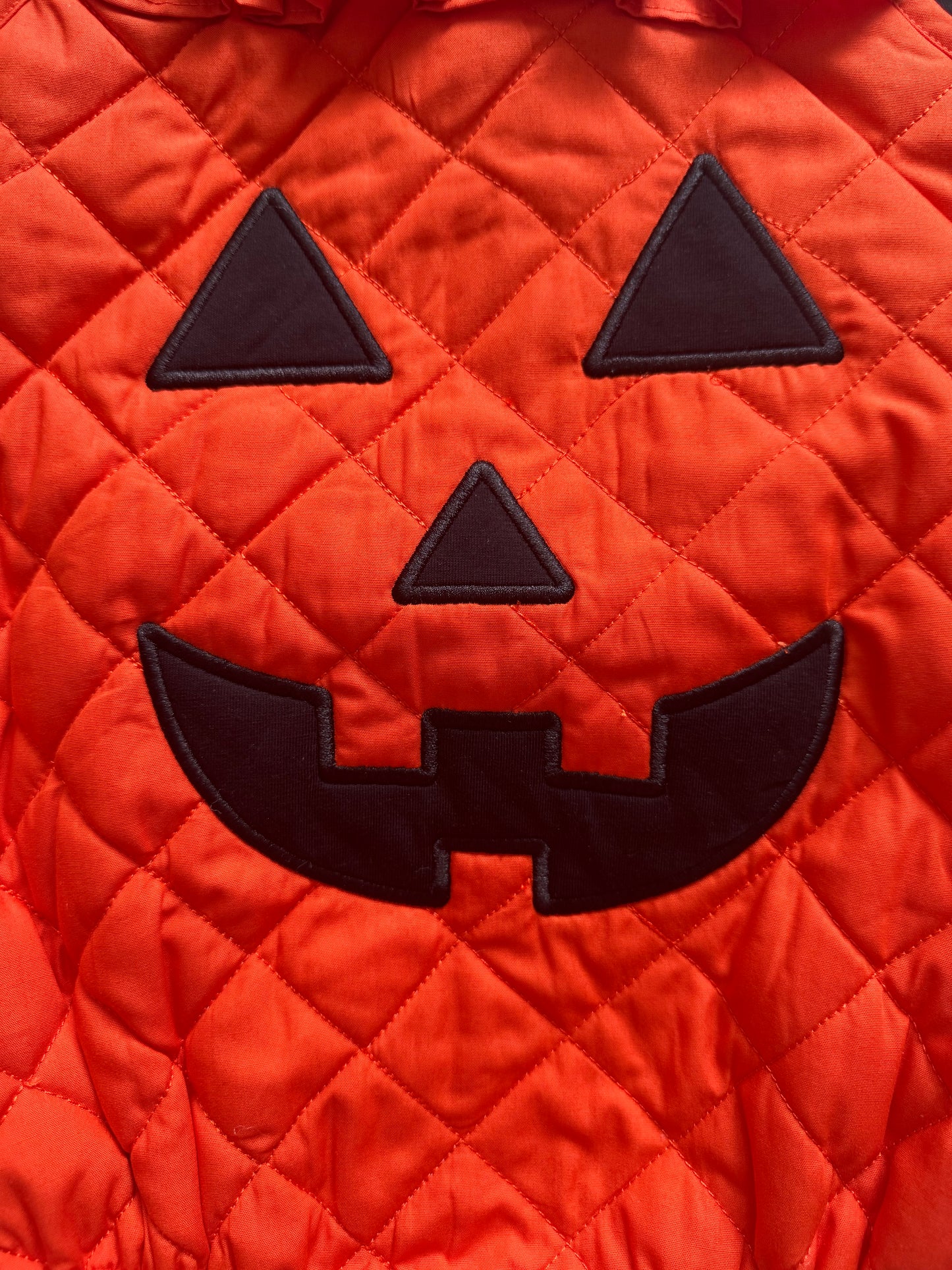 Quilted Jack-O'-Lantern Bubble Set | Halloween Girls Outfit
