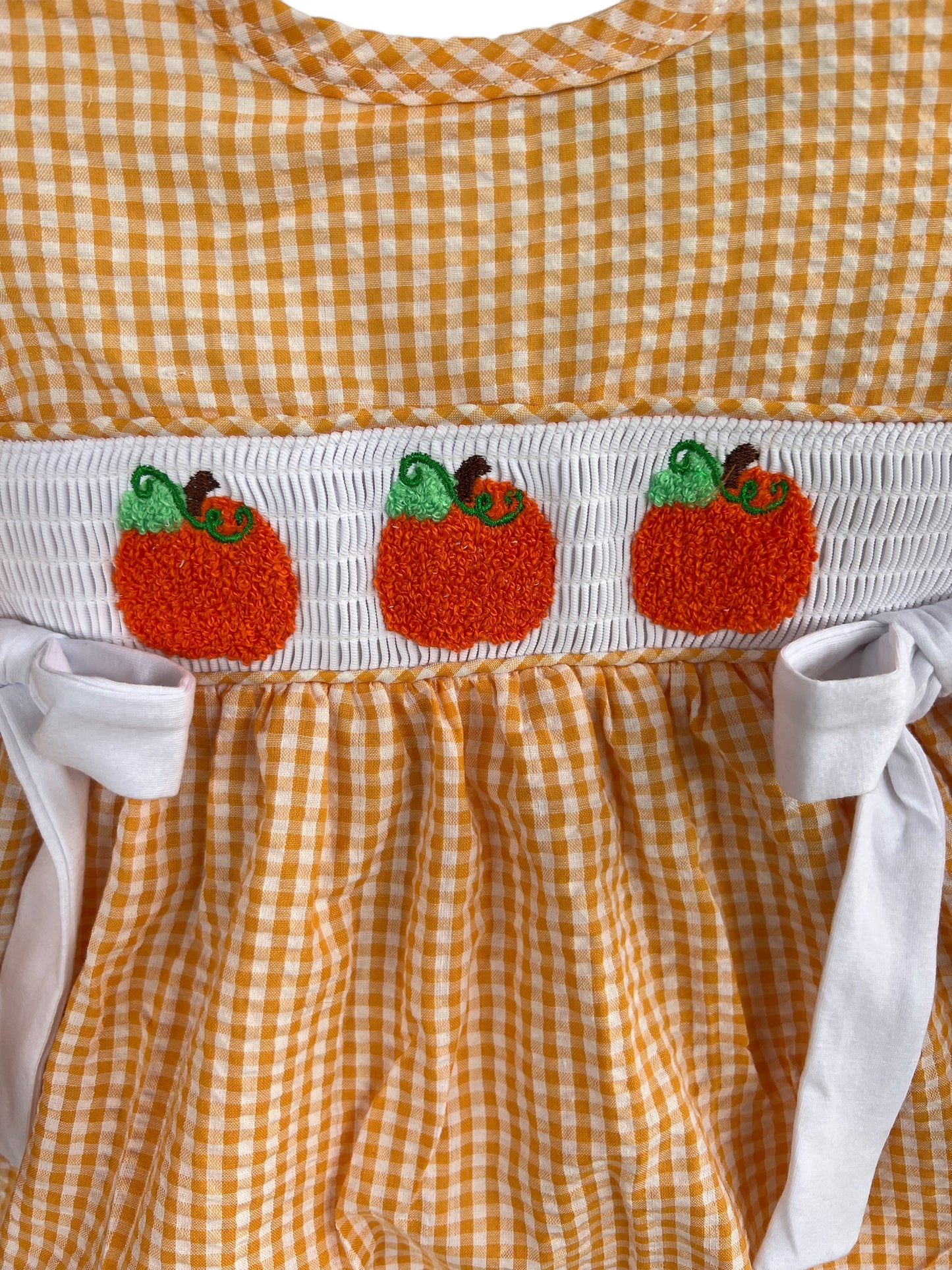 Pumpkin French Knot Seersucker 2 Pc. Bloomer Set