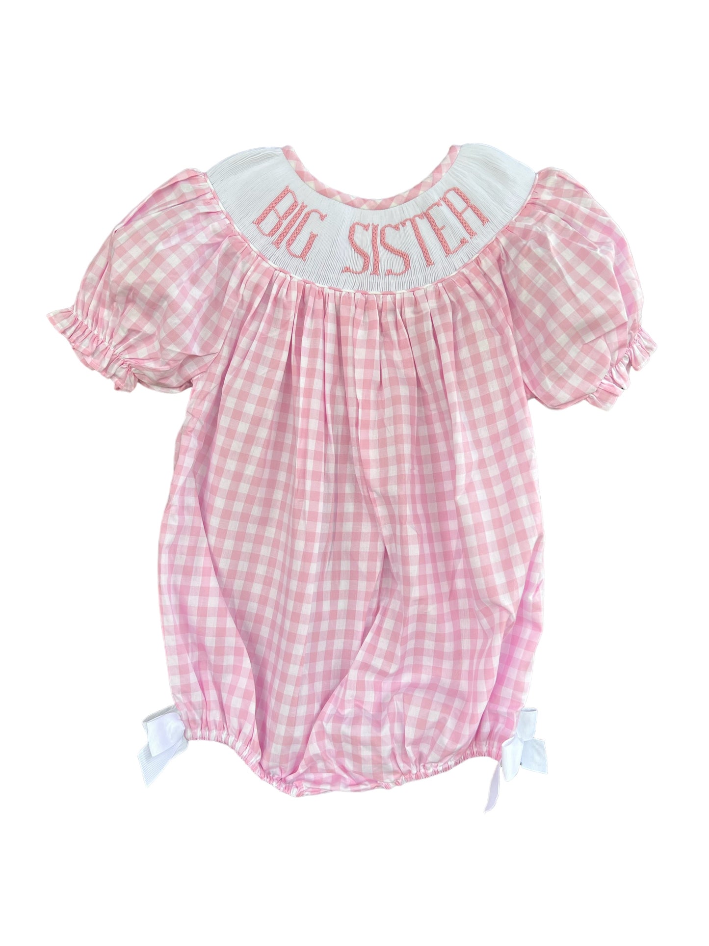 Big Sister Bubble Pink Gingham