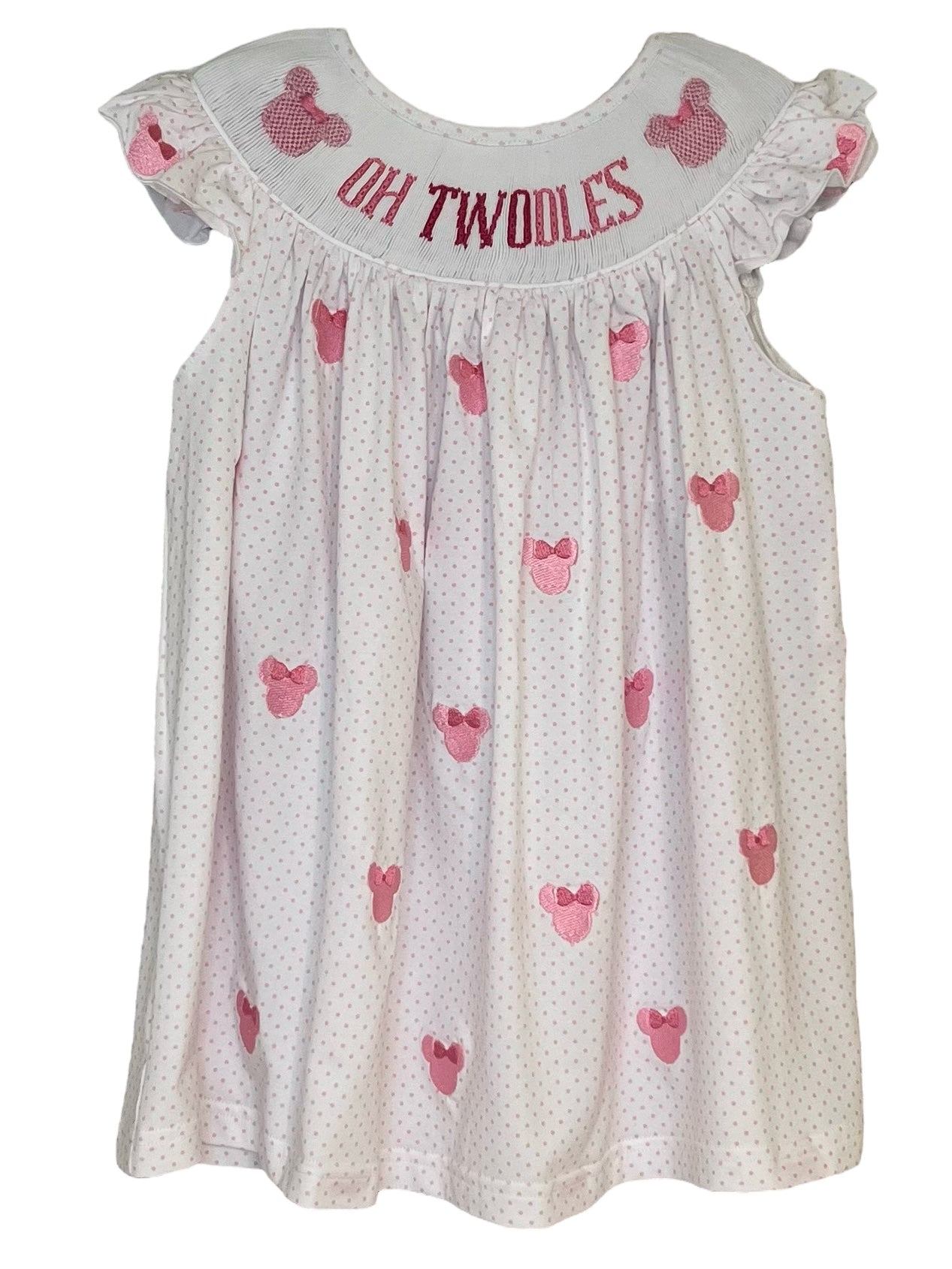 Oh Twodles Pink Polka Dot Hand Smocked 2nd Birthday Dress for Girls 18M / 95% Cotton/5% Spandex / Dress Oh Twodles Pink Polka Dot Hand Smocked 2nd Birthday Dress for Girls 18M / 95% Cotton/5% Spandex / Dress