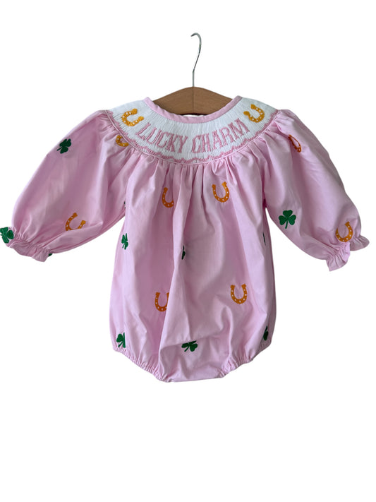 St. Patrick's Girls Hand Smocked Bubble