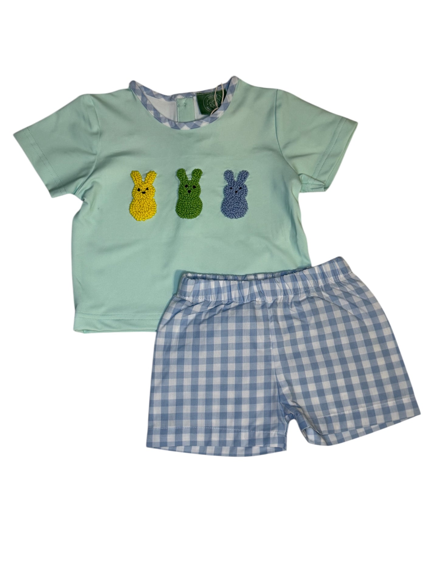 Easter Boys French Knot Bunnies Short Set