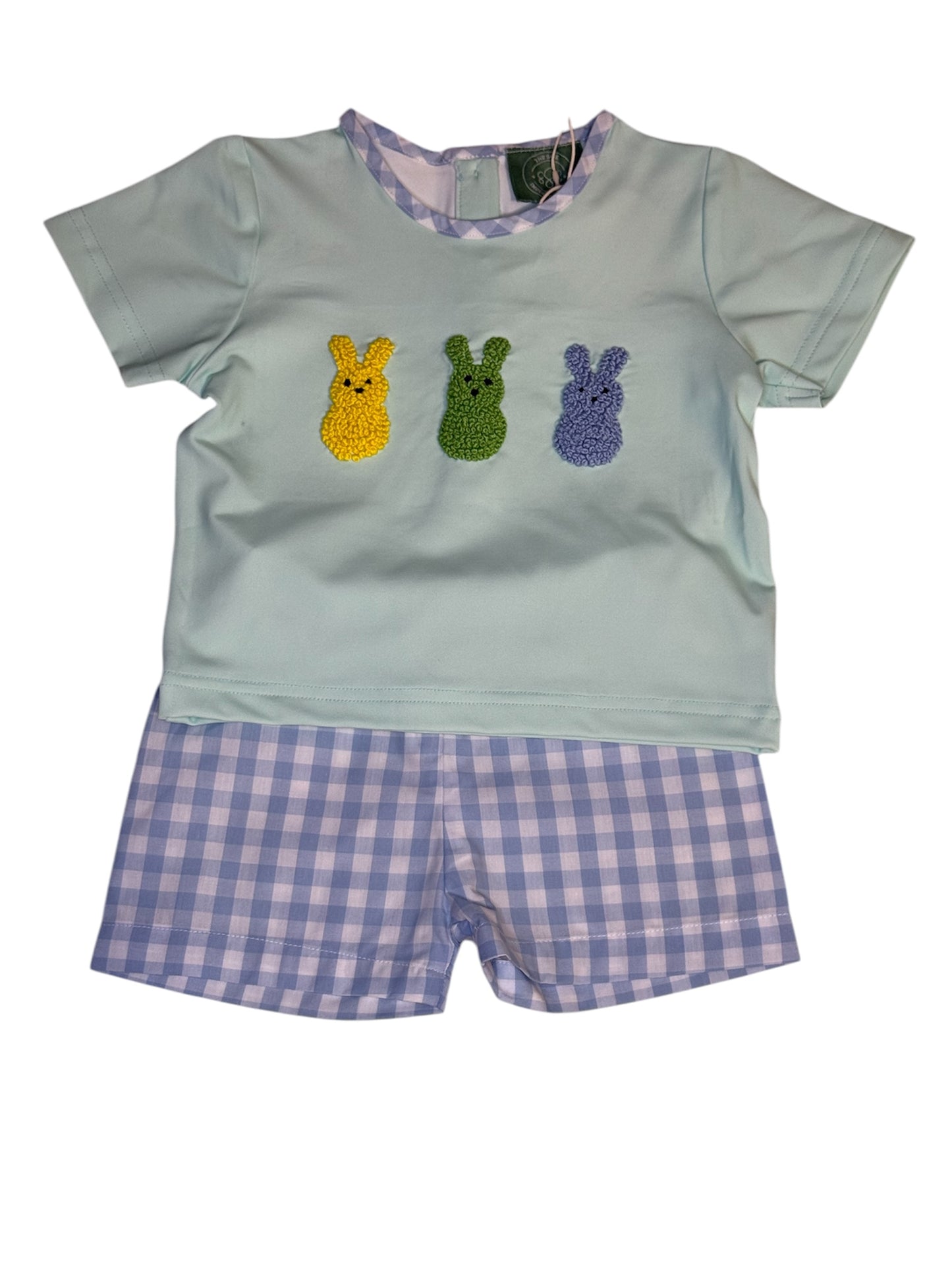 Easter Boys French Knot Bunnies Short Set