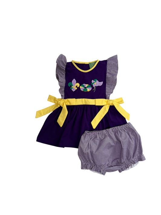 Mardi Gras Applique Bloomer Set