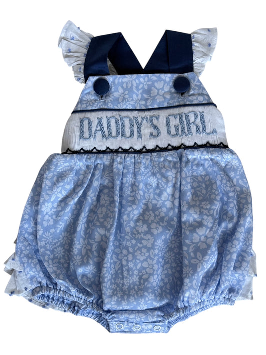Daddy's Girl Hand Smocked Girls Sunsuit