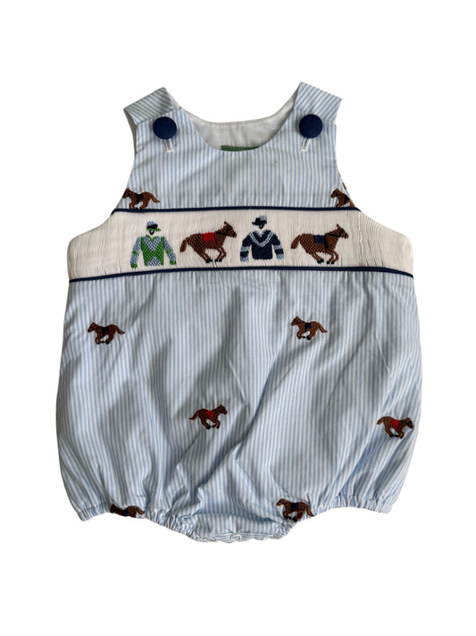Derby Hand Smocked & Embroidered Boy’s Bubble