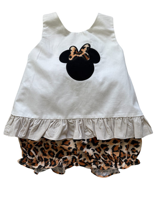 Animal Print Mouse 2-Piece Bloomer Set | Matching Sister Bubble Available