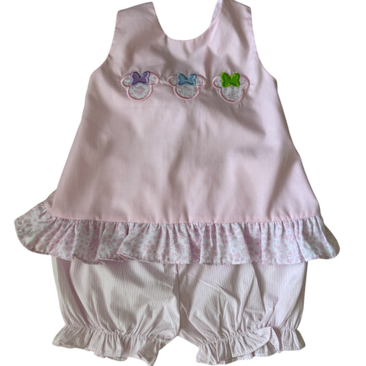 Pastel Floral Mouse Tie Back Two Piece Outfit
