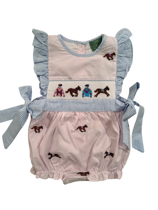 Derby Hand Smocked & Embroidered Bubble