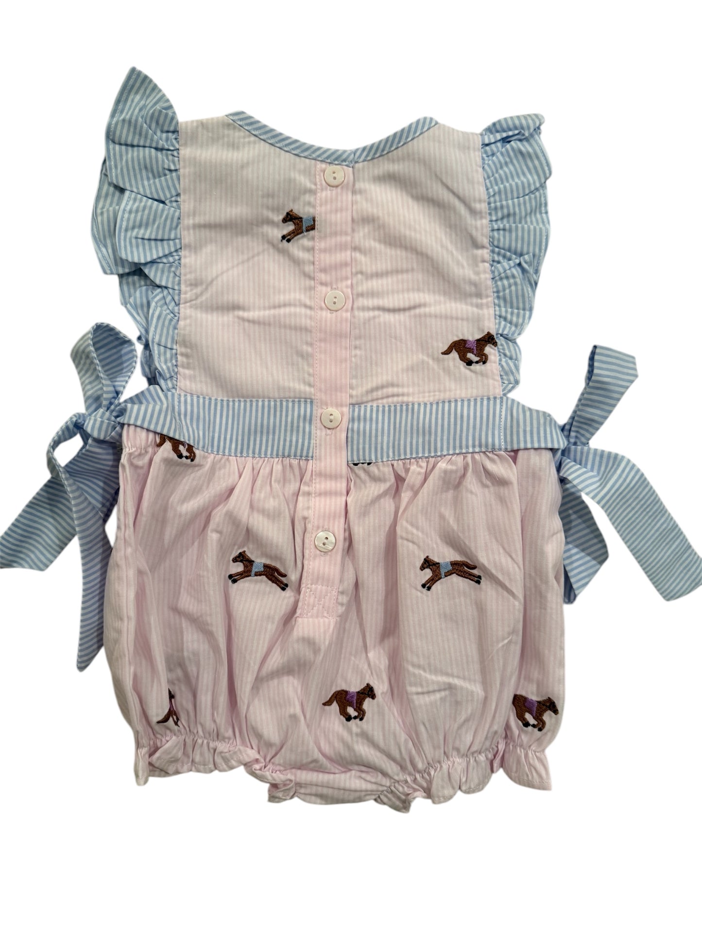 Derby Hand Smocked & Embroidered Bubble