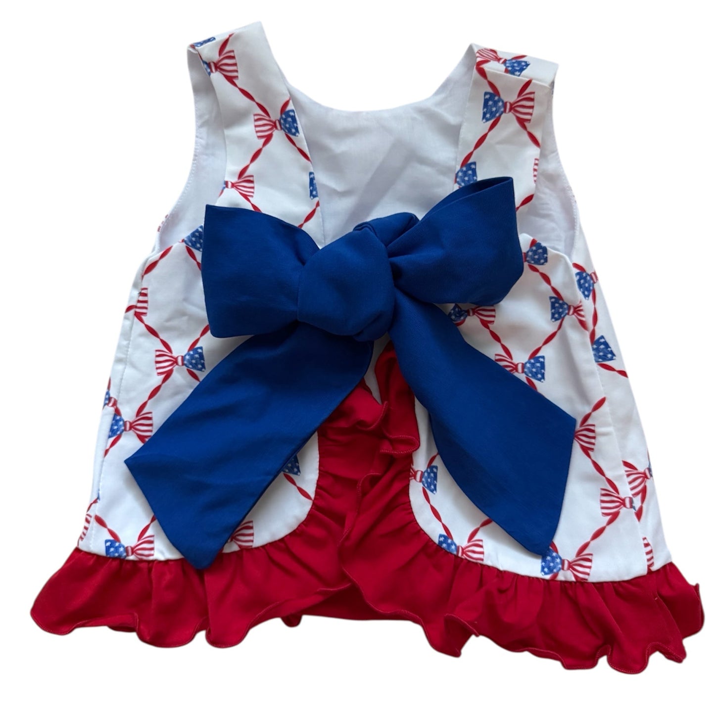 Fourth of July Bow Print Swing Back Bloomer Set
