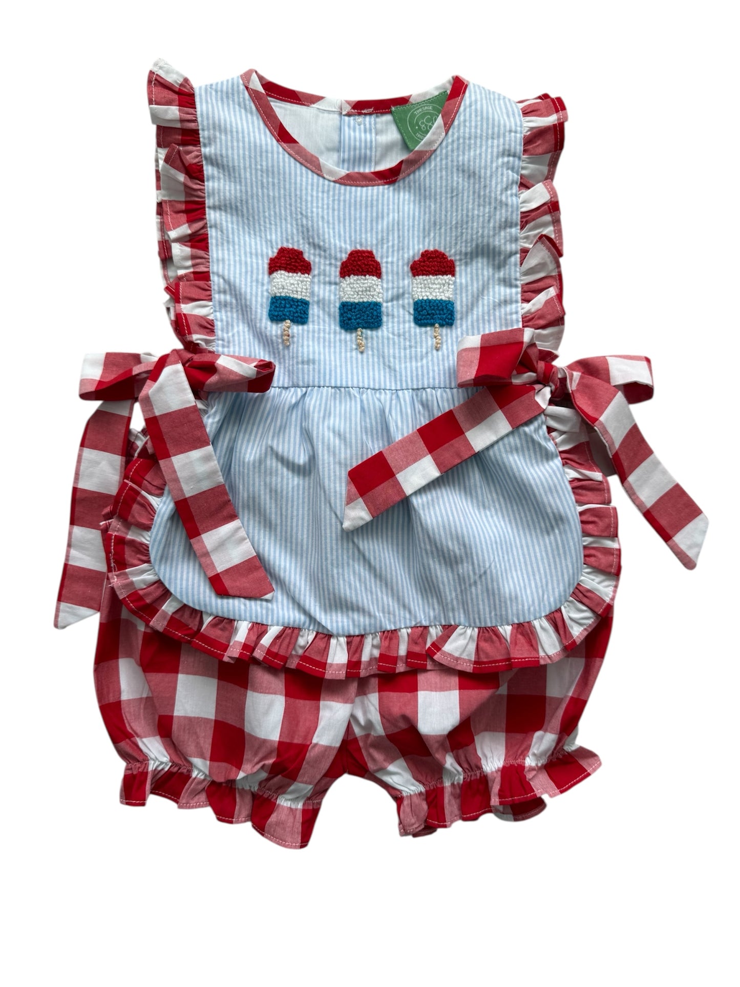 Fourth of July French Knot Popsicle Bloomer Set