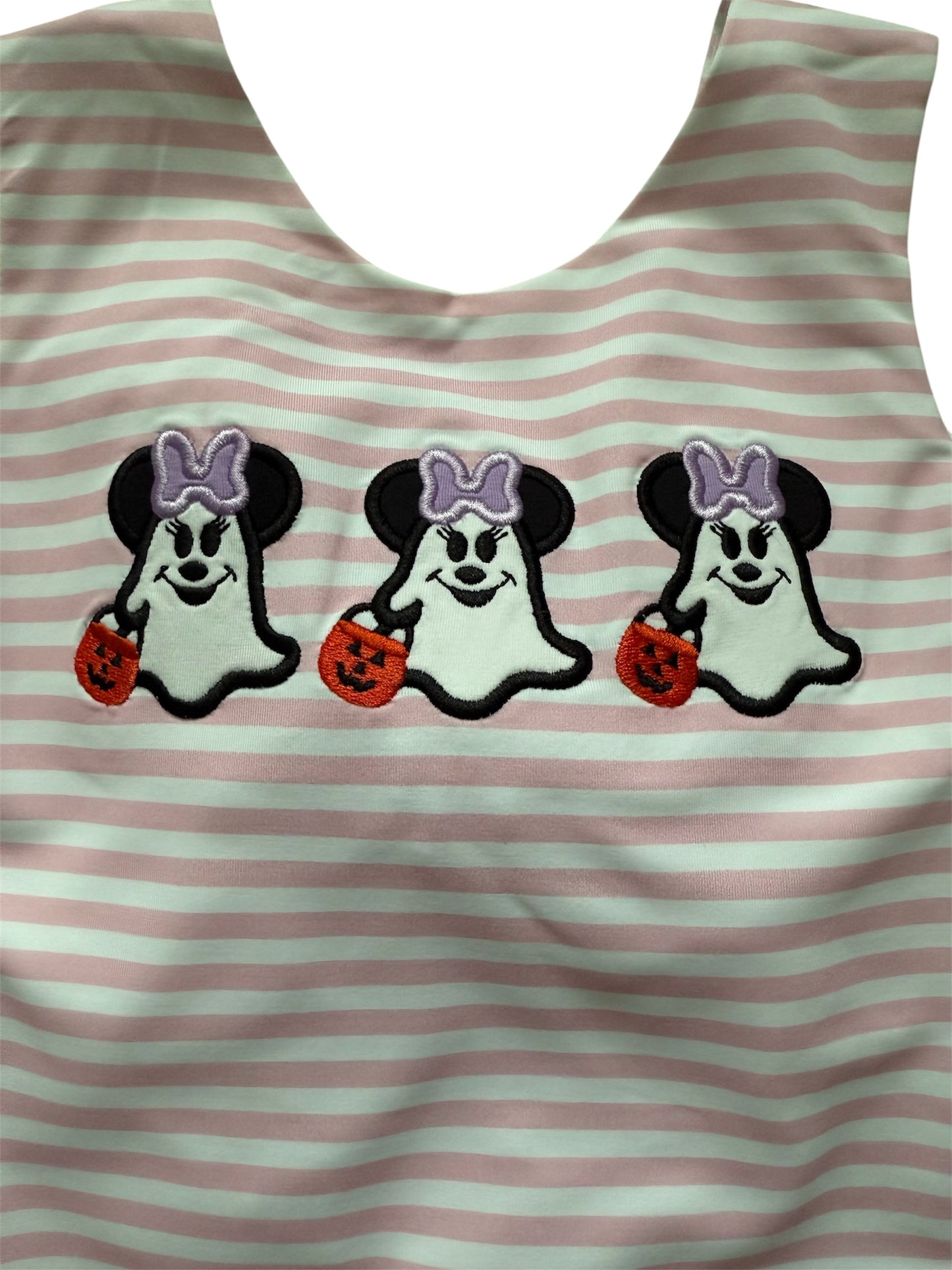 Spooky Mouse Applique Girl's Swing Back Short Set