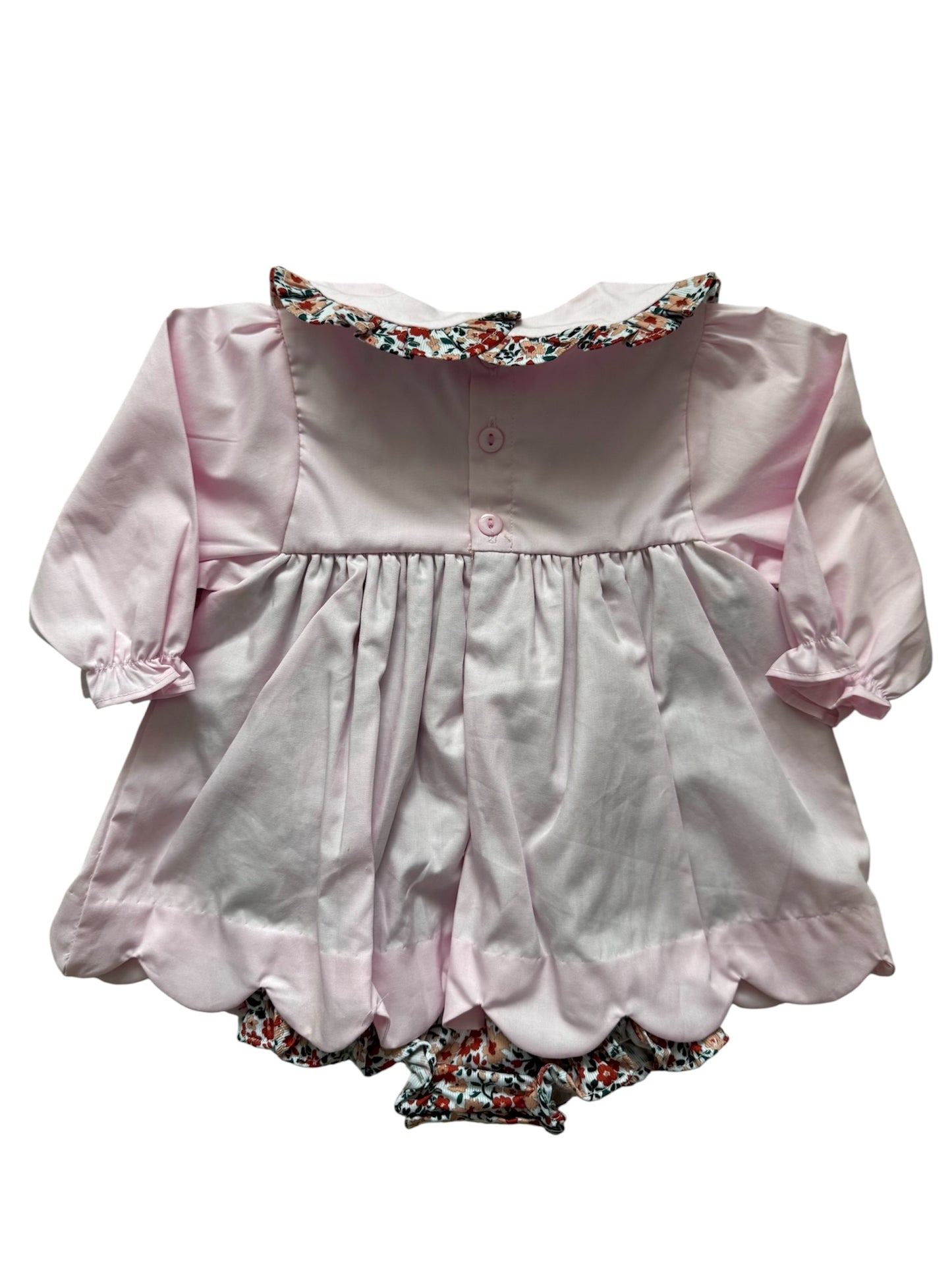 Pink & Floral Appliqué Pumpkin Girl’s Bubble – Fall & Thanksgiving Outfit