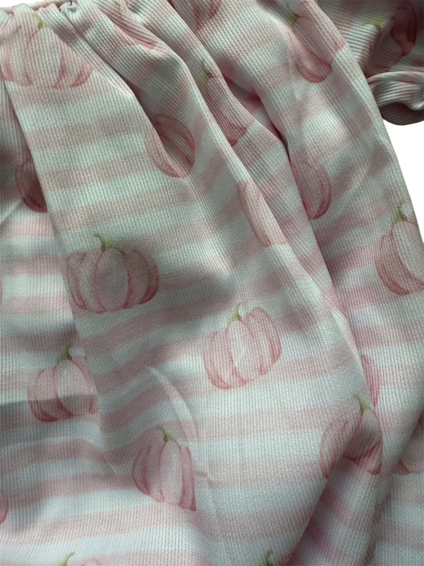 Pink & Orange Pumpkin Hand Smocked Girl's Bubble