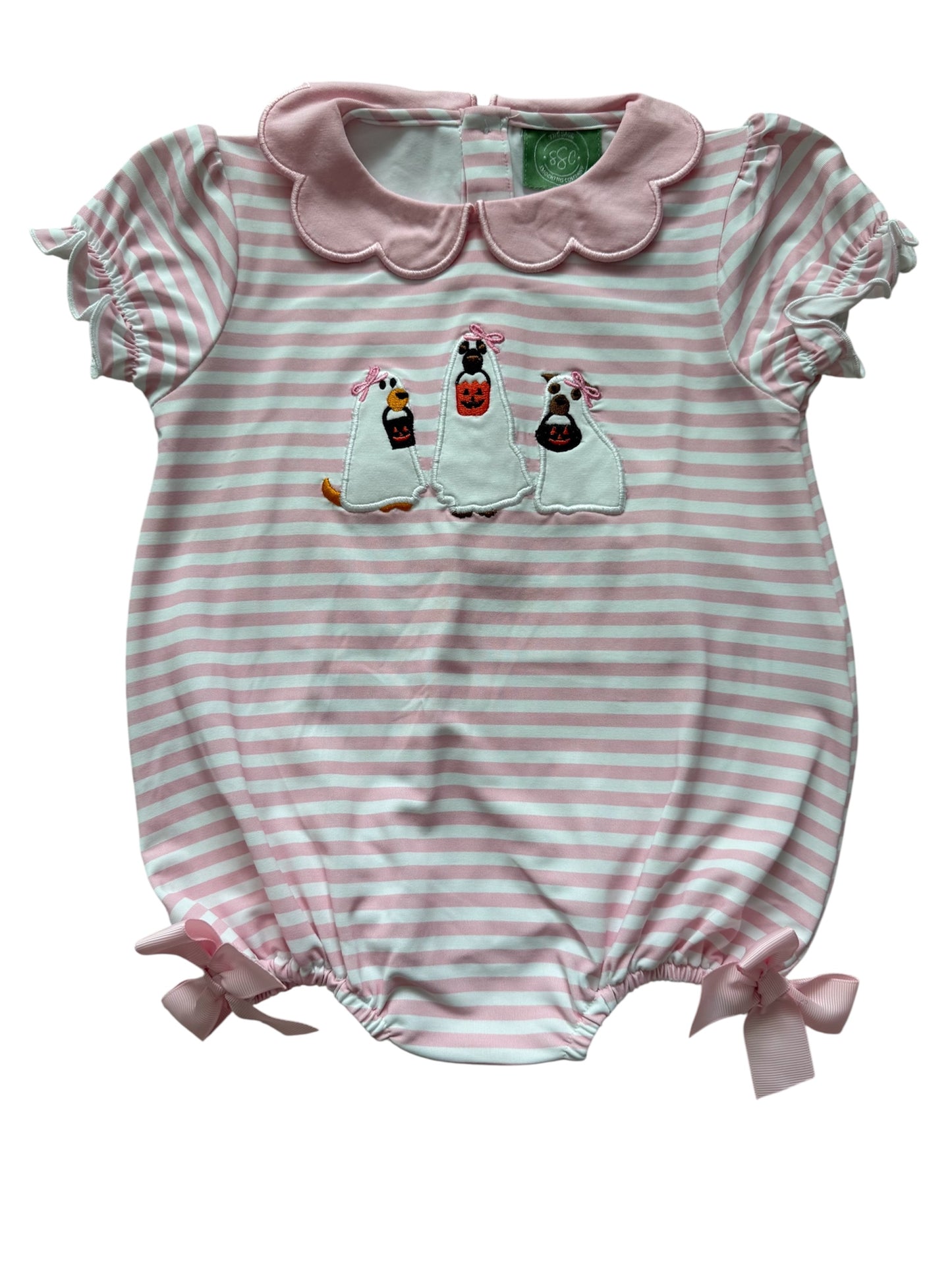 Puppy Trick or Treat Appliqué Girl’s Bubble – Halloween Outfit