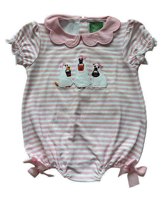 Puppy Trick or Treat Appliqué Girls Bubble