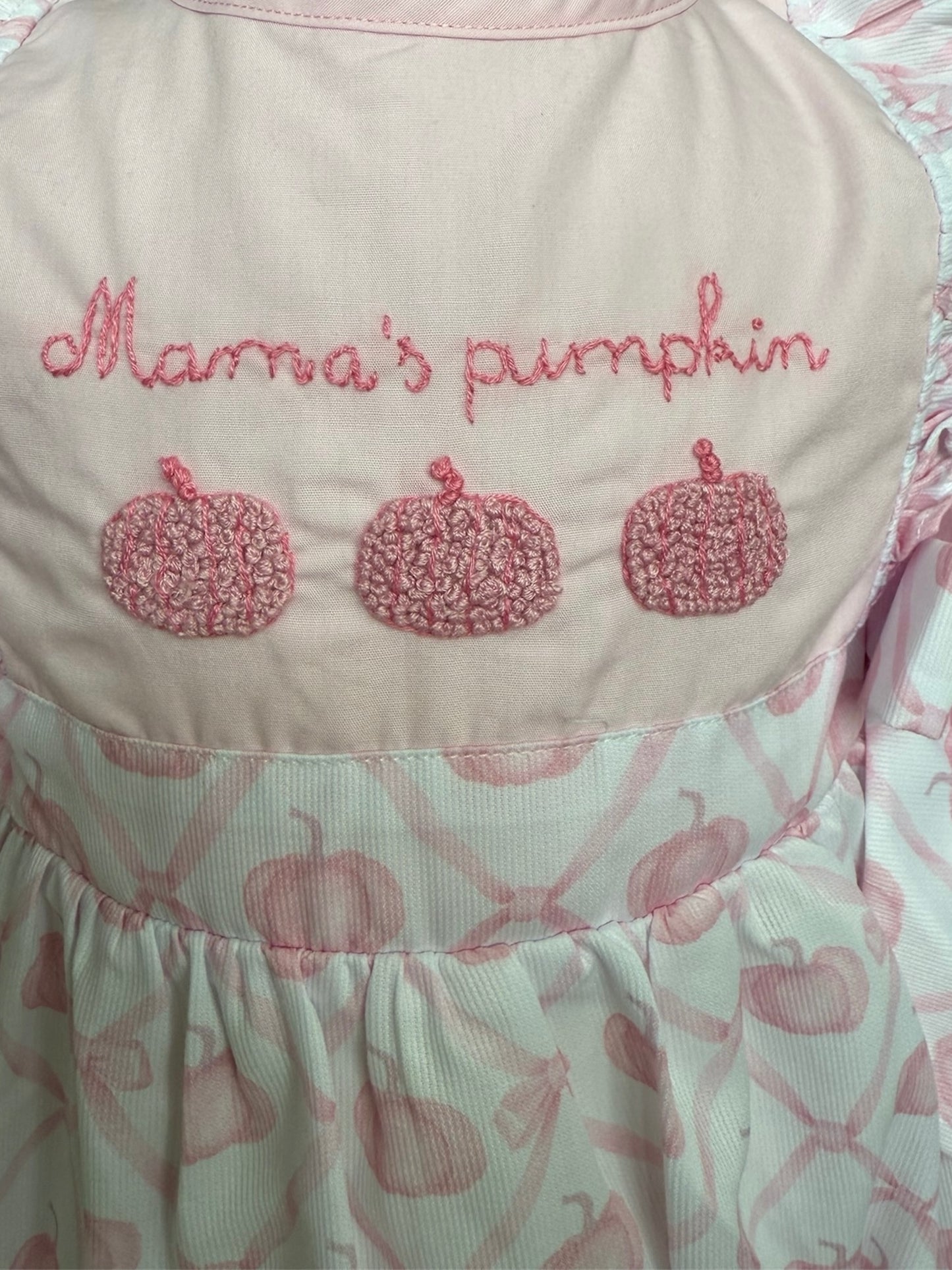 Mama's Pumpkin French Knot Girls Bubble