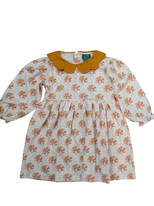 Turkey Print Girls Fall Dress | Toddler Thanksgiving Outfit