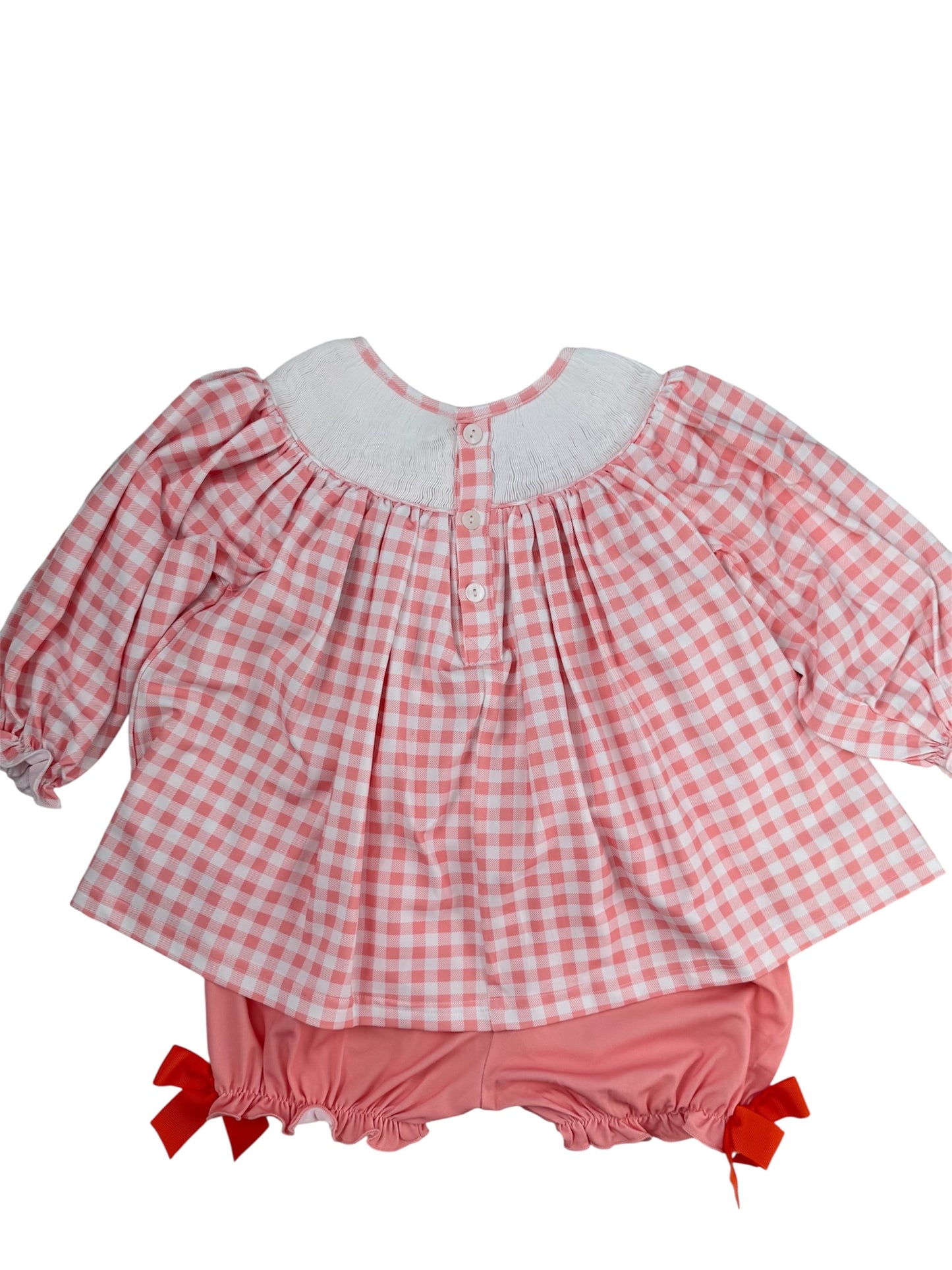 "Sweet as Pie" Hand Smocked Girls Bloomer Set | Toddler Thanksgiving Outfit