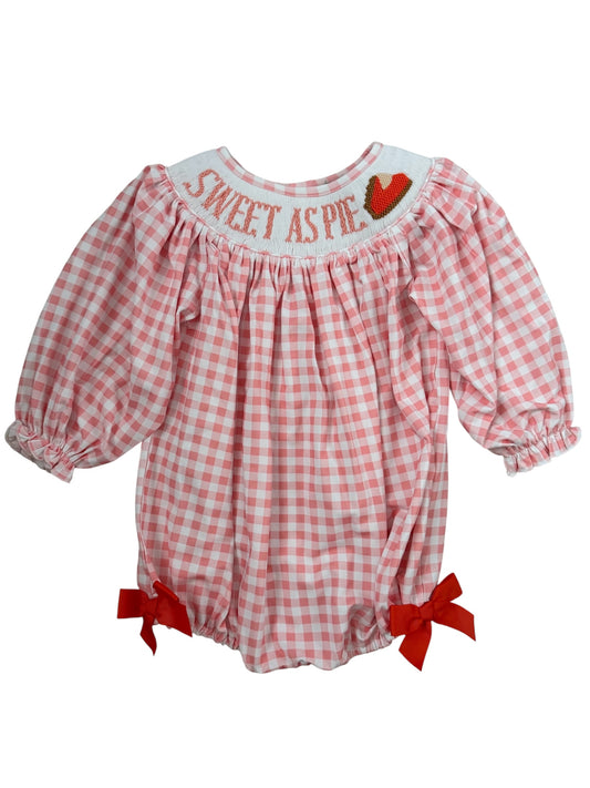 "Sweet as Pie" Hand Smocked Girls Bubble | Infant & Toddler Thanksgiving Outfit